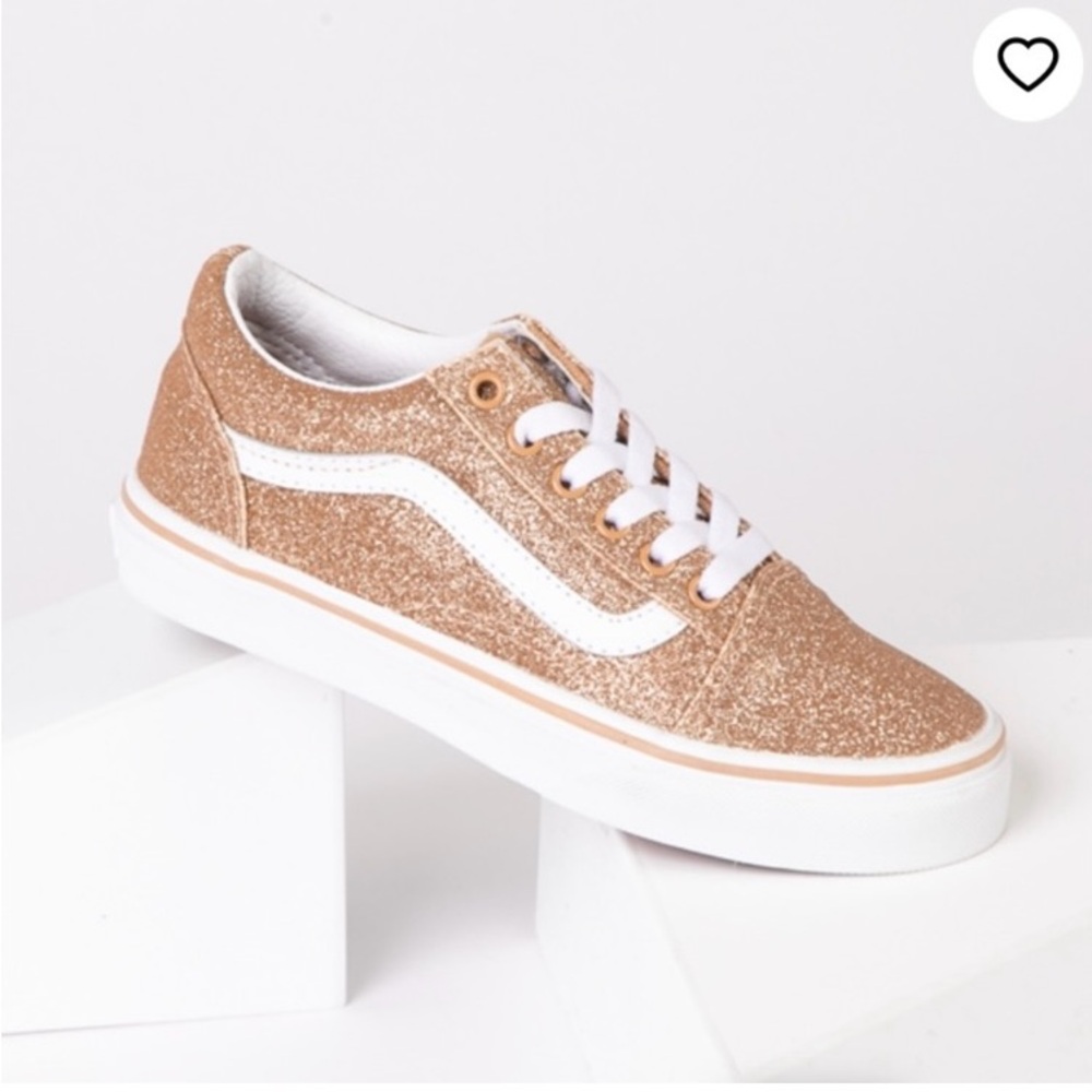 Brand new  Rose gold glitter vans w/box